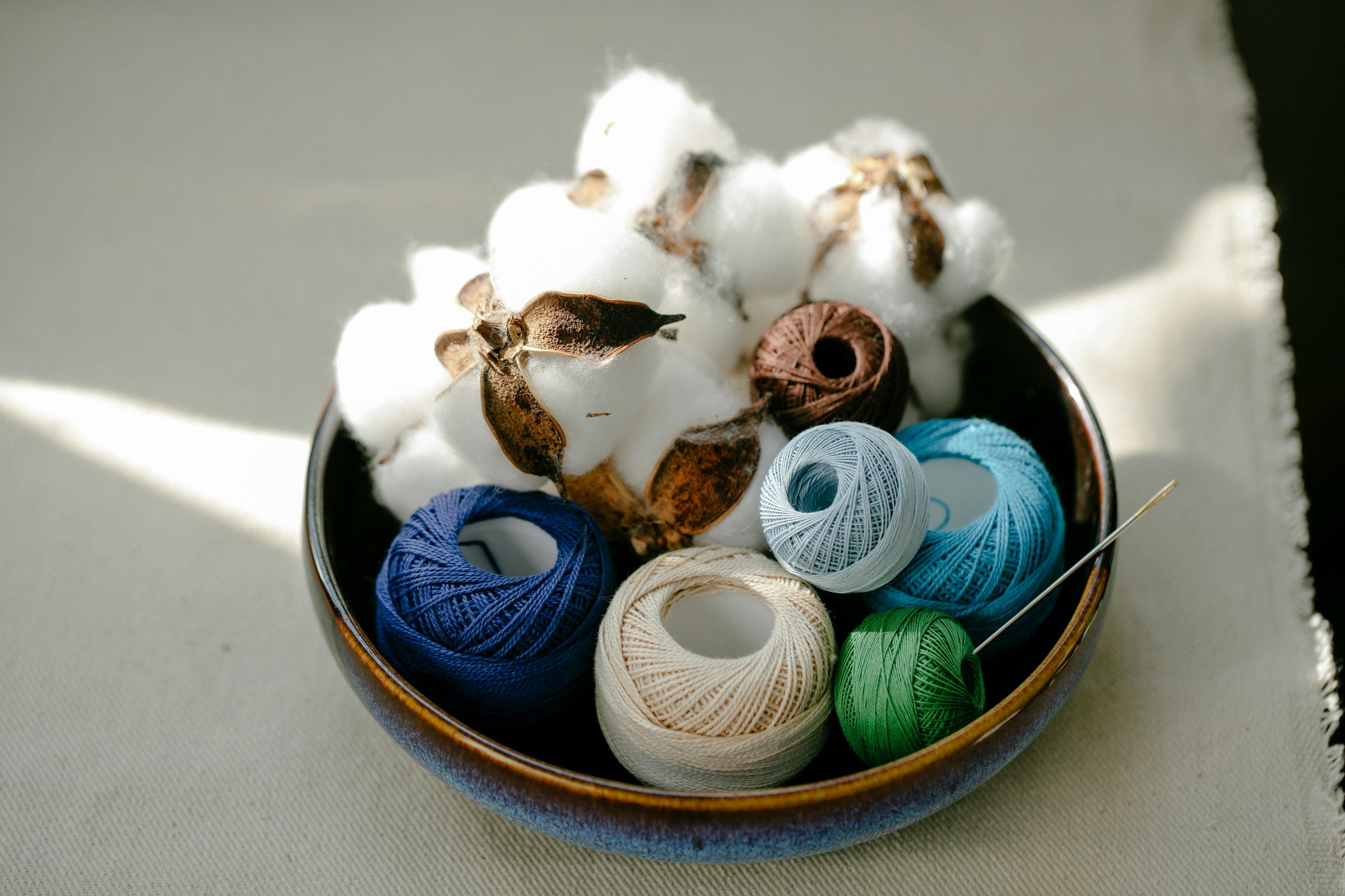 Premium combed cotton thread spools