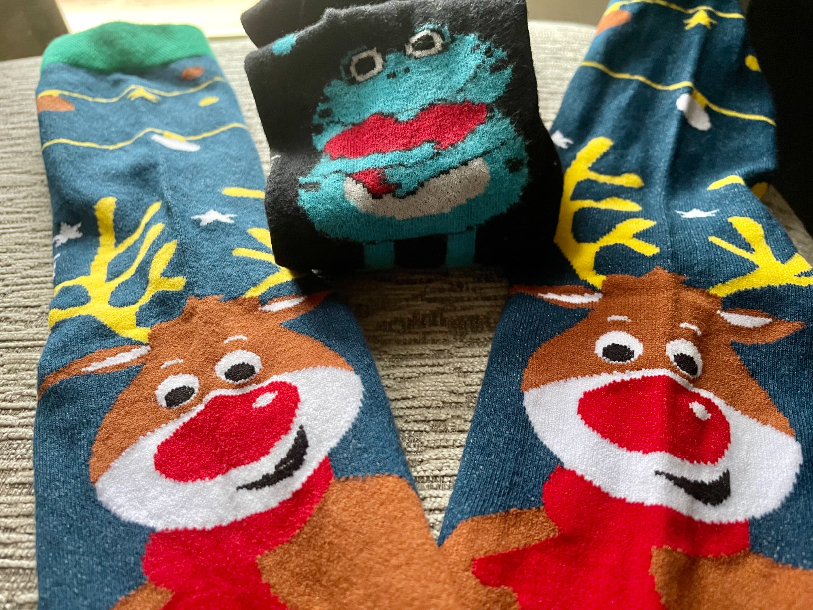 Jumplings Rudolph reindeer character socks
